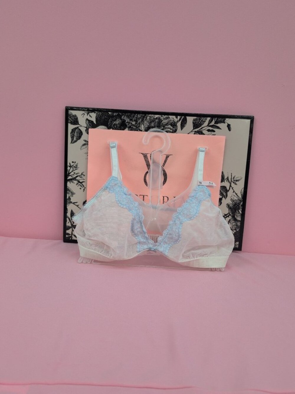 Victoria Secret Tease Unlined Triangle Bralette Bra Medium Coconut White